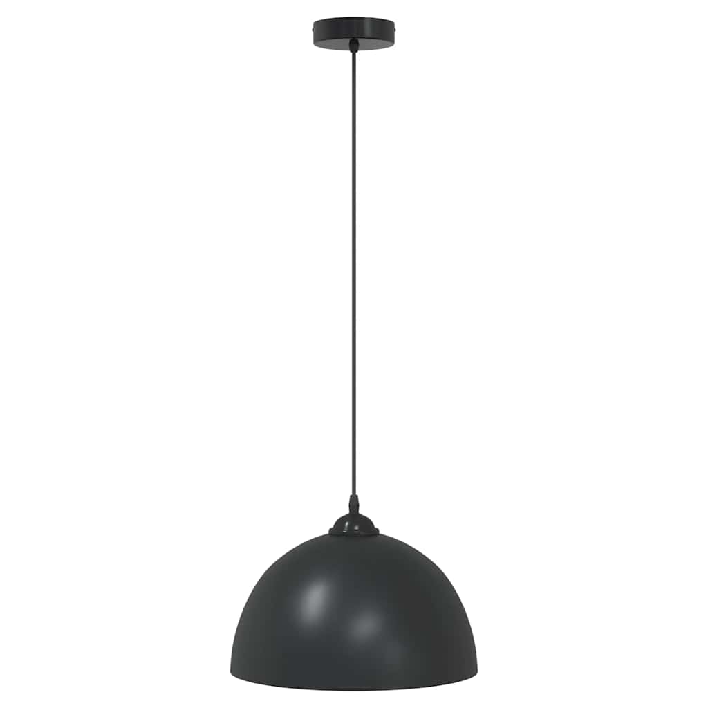 pendellamper 2 stk højdejusterbar E27 Ø 30 cm metal sort