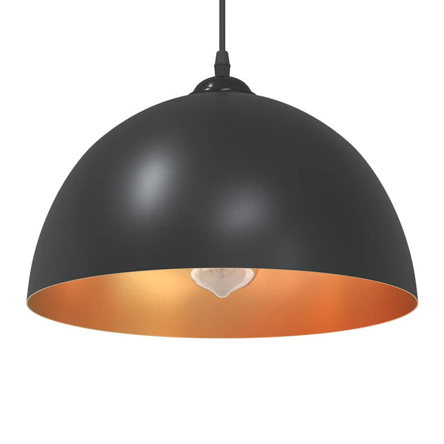 pendellamper 2 stk højdejusterbar E27 Ø 30 cm metal sort