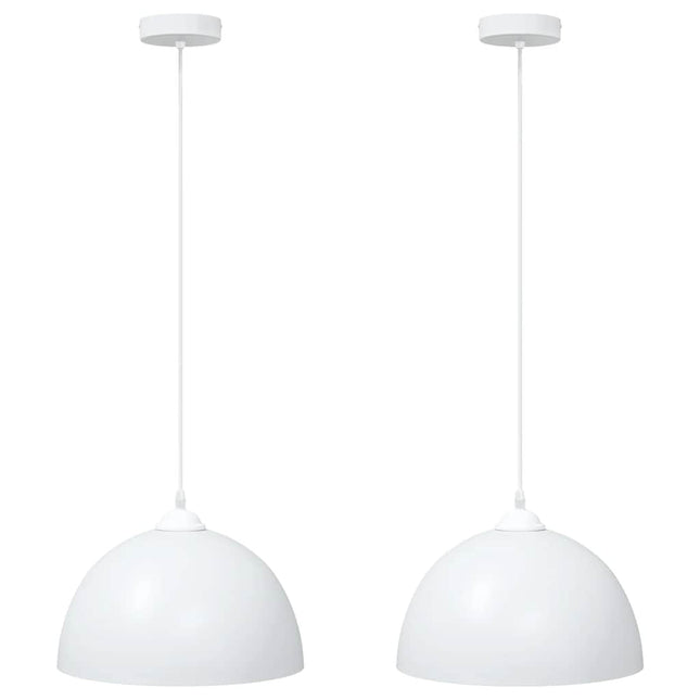 pendellamper 2 stk højdejusterbar E27 Ø 30 cm metal hvid