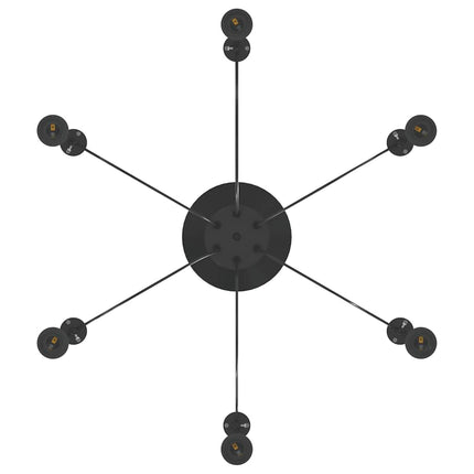 pendellampe med 6 lampeholdere E27 metal sort
