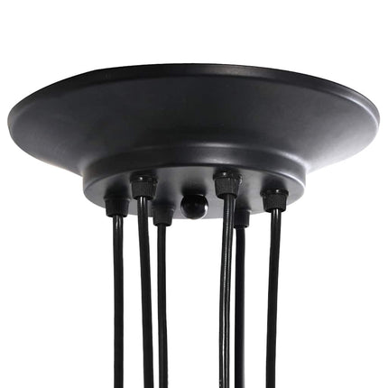 pendellampe med 6 lampeholdere E27 metal sort