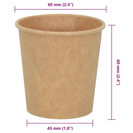 kaffekopper af papir 1000 stk. 4oz 100ml brun