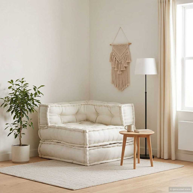 modulær sofaenhed stof 70x70x54 cremefarvet