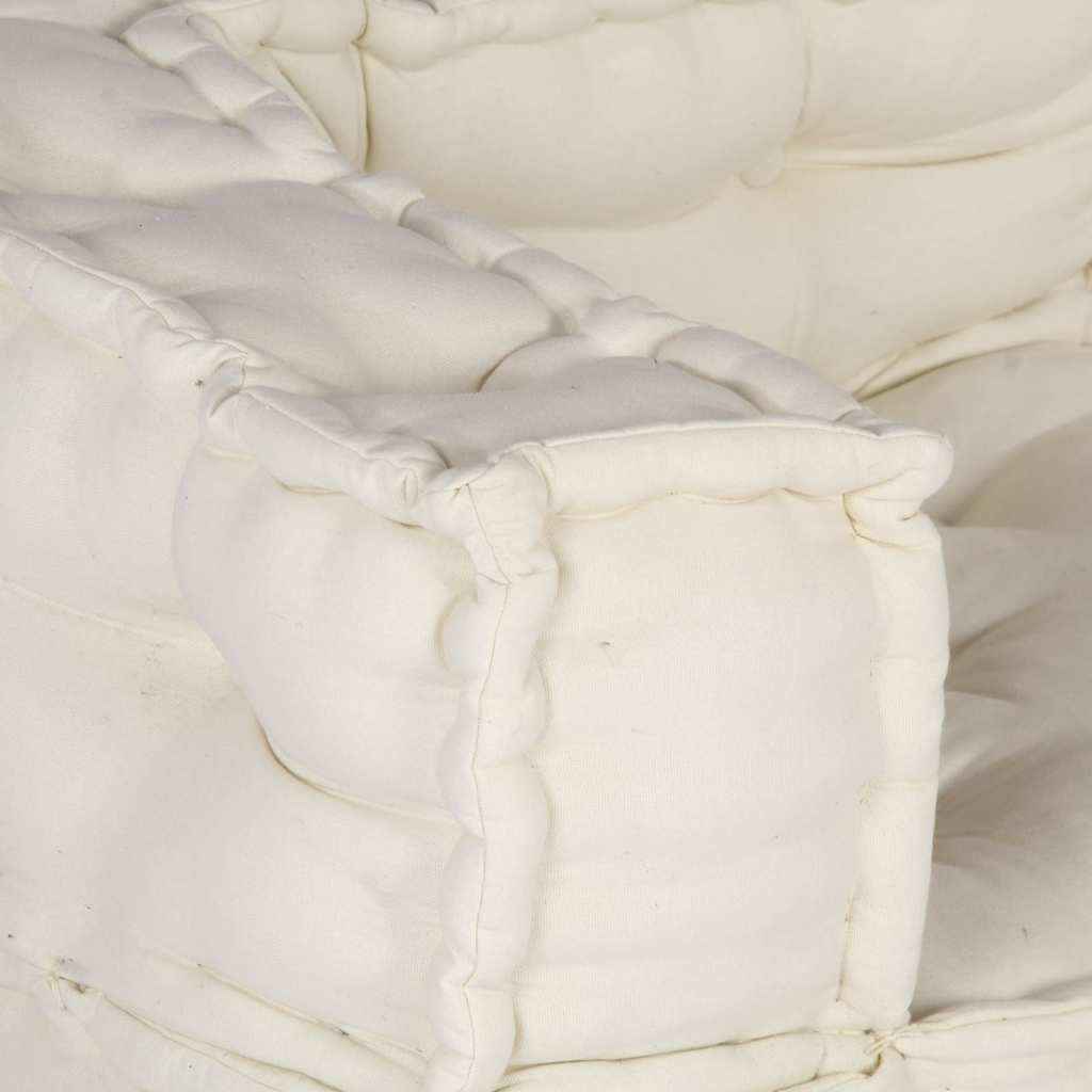 2-personers modulsofa stof 140x70x36 cremefarvet