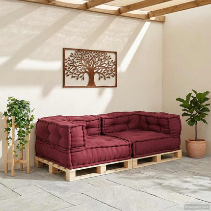 2-personers modulsofa stof 140x70x36 brunrød