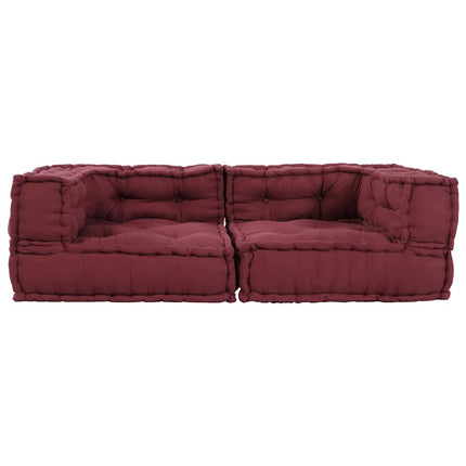 2-personers modulsofa stof 140x70x36 brunrød