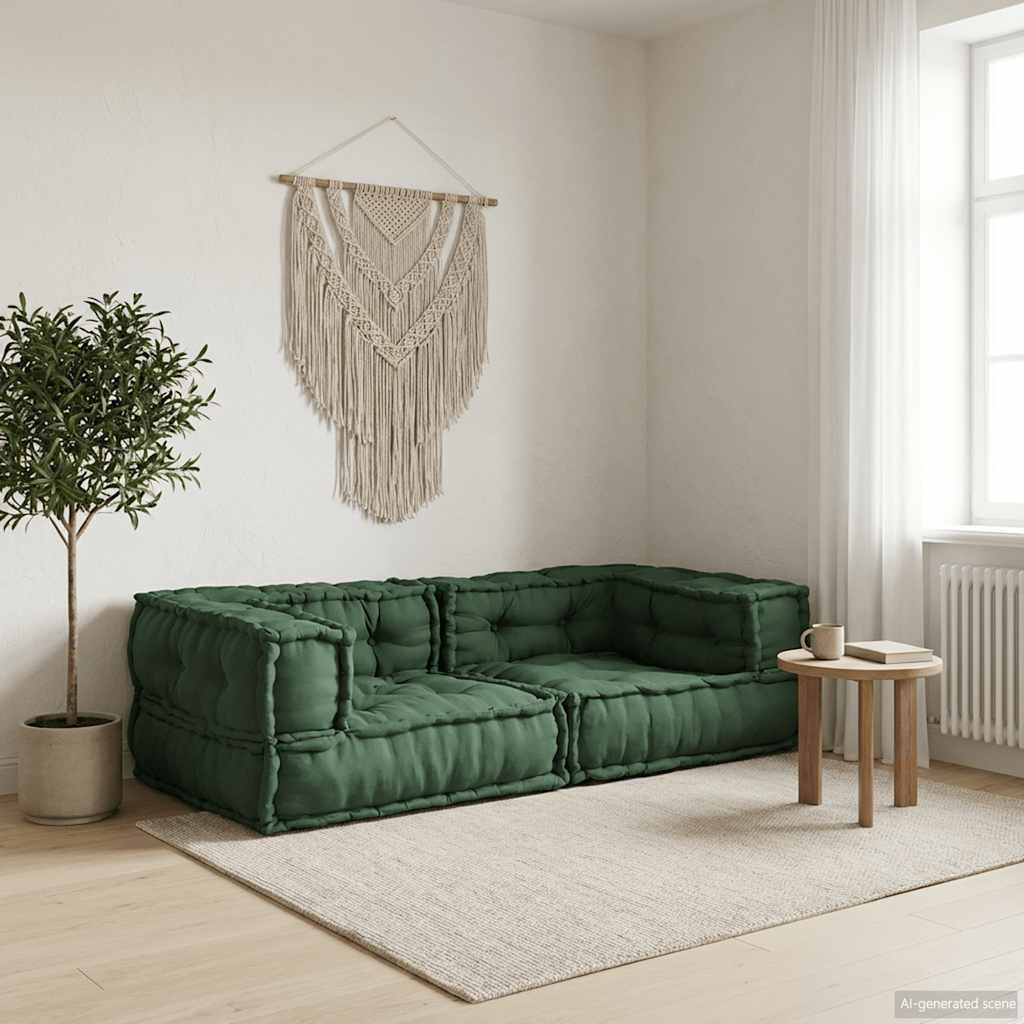 2-personers modulsofa stof 140x70x36 grn