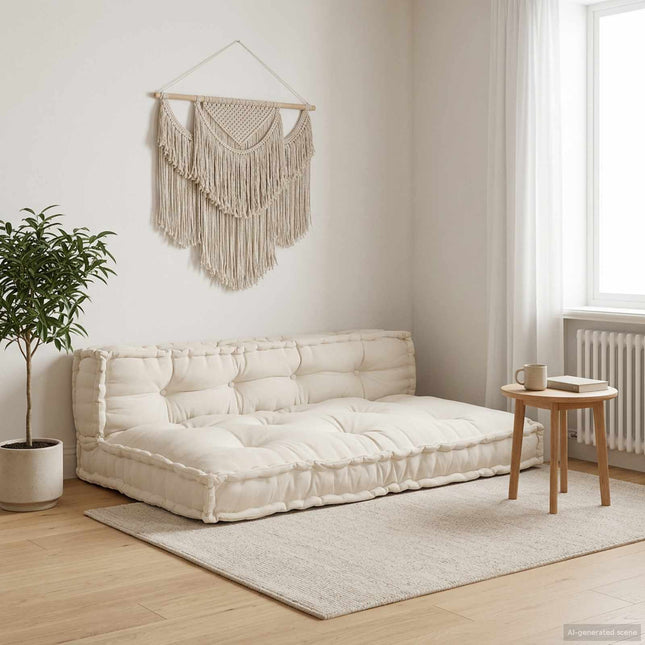 Palle Sofa Pude 2 stk. Stof Cremefarvet 120 x 80 x 38 cm