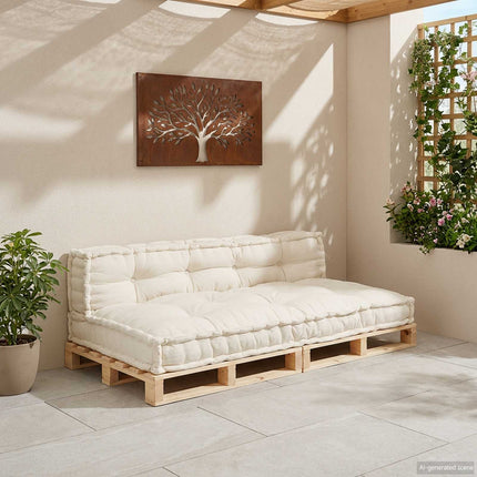 Palle Sofa Pude 2 pcs Cremefarvet 120 x 80 x 38 cm Stof