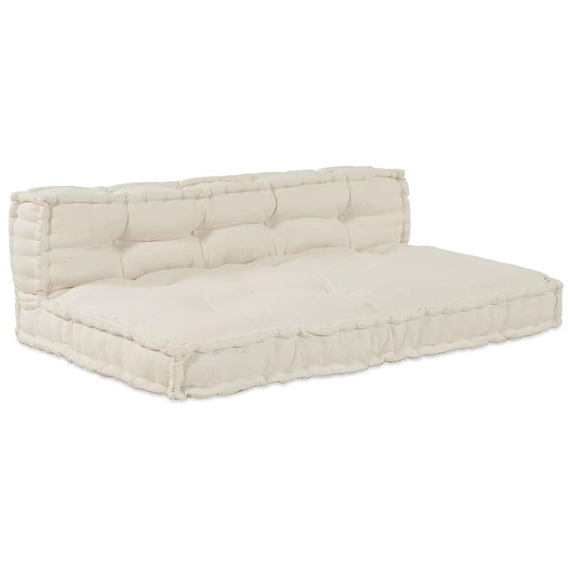 Palle Sofa Pude 2 stk. Stof Cremefarvet 120 x 80 x 38 cm