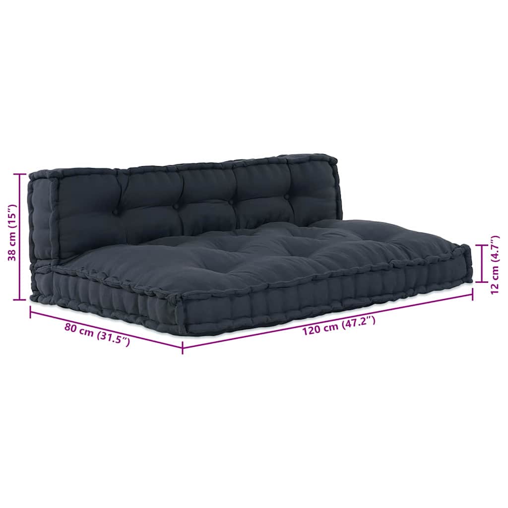 Sofa pude 2 pcs Antracit Stof