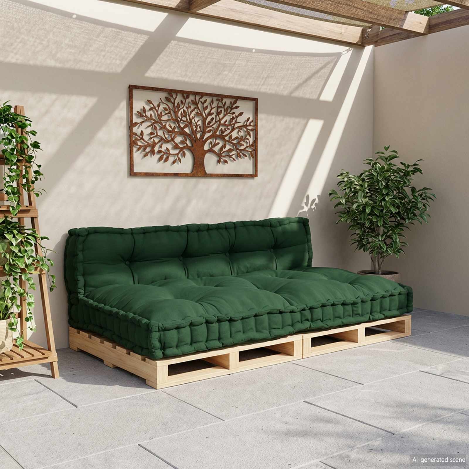 Palle Sofa Pude 2 pcs Grøn 120 x 80 x 38 cm Stof