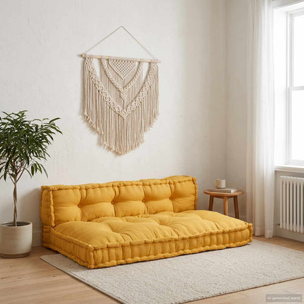 Palle Sofa Pude 2 stk. Stof Gul 120 x 80 x 38 cm