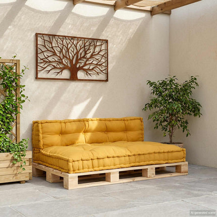 Palle Sofa Pude 2 stk. Stof Gul 120 x 80 x 38 cm