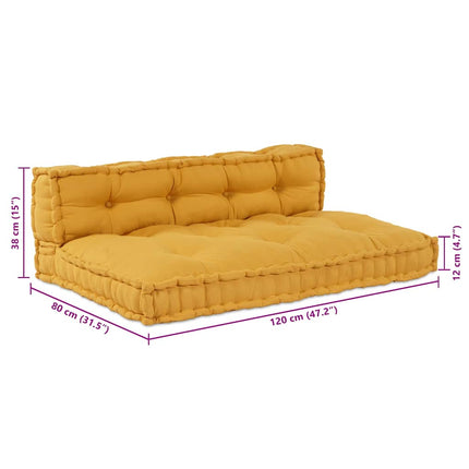 Palle Sofa Pude 2 pcs Gul 120 x 80 x 38 cm Stof