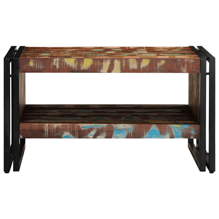 sofabord 70x50x38 cm massivt genbrugstræ flerfarvet