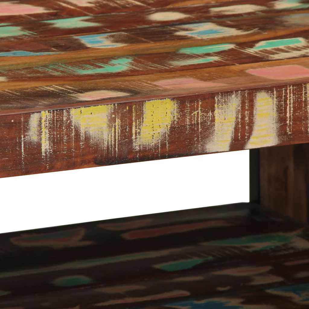 sofabord 70x50x38 cm massivt genbrugstræ flerfarvet