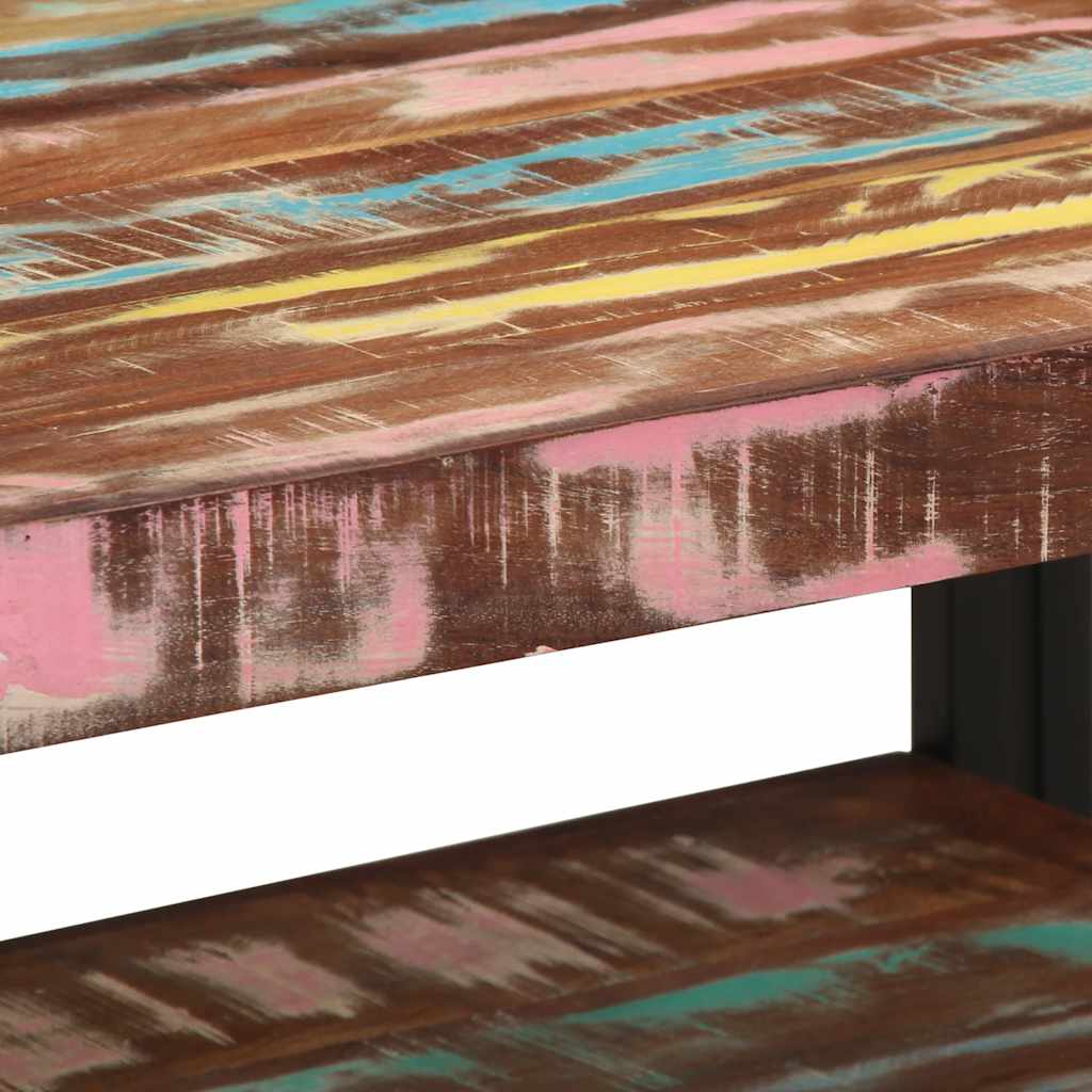 sofabord 70x50x38 cm massivt genbrugstræ flerfarvet