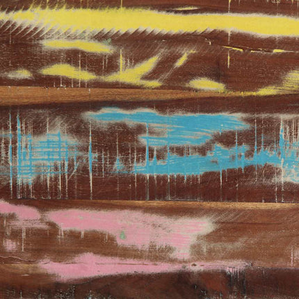 sofabord 70x50x38 cm massivt genbrugstræ flerfarvet