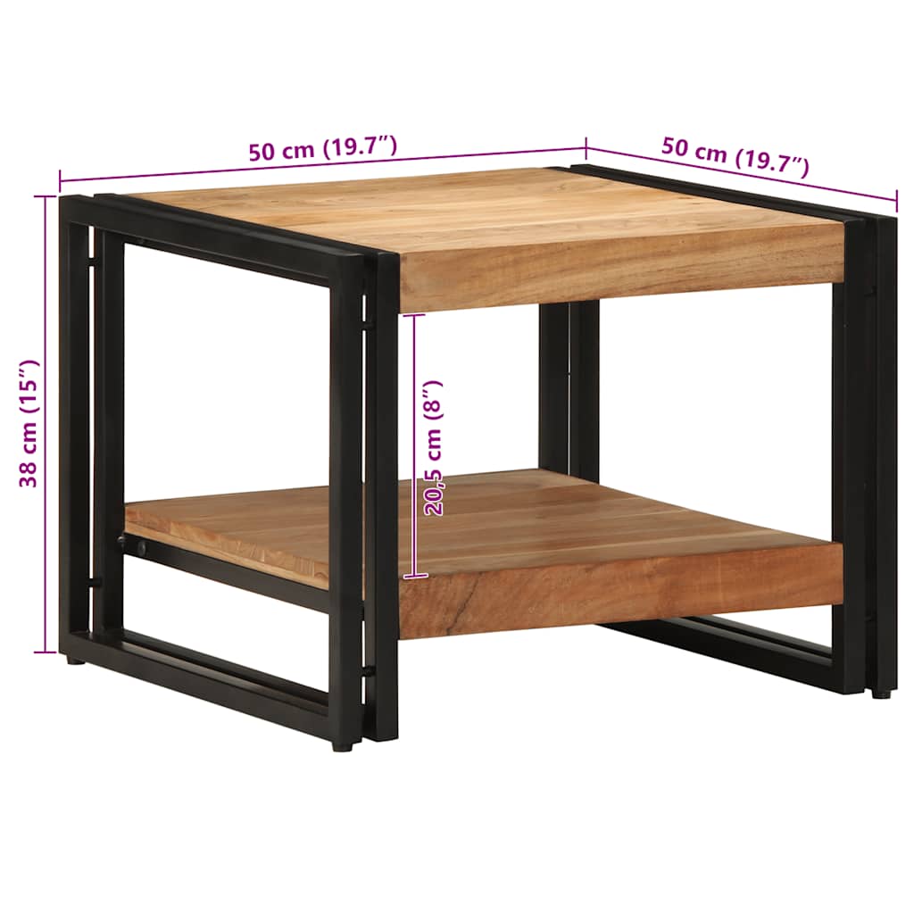 sofabord 50x50x38 cm massivt akacietræ