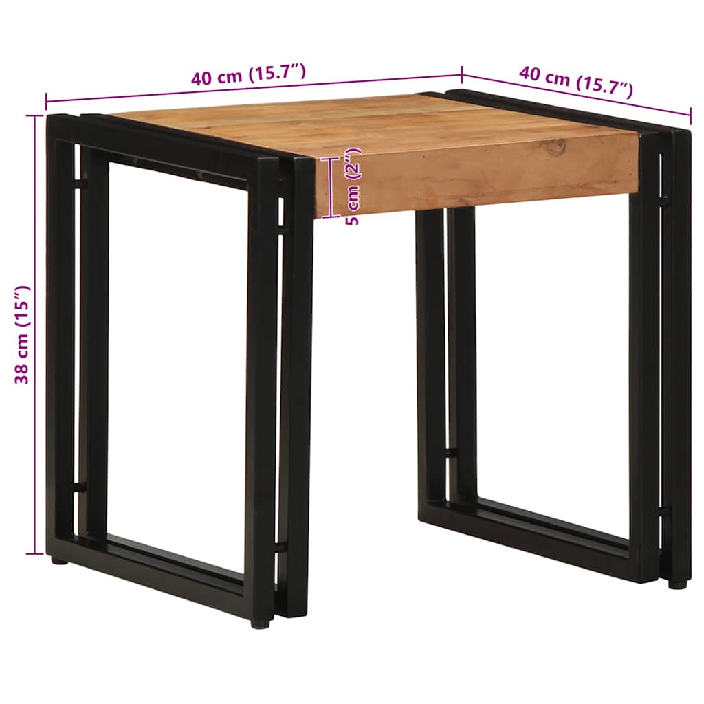 Sofabord Brun 40 x 40 x 38 cm Massivt akacietræ