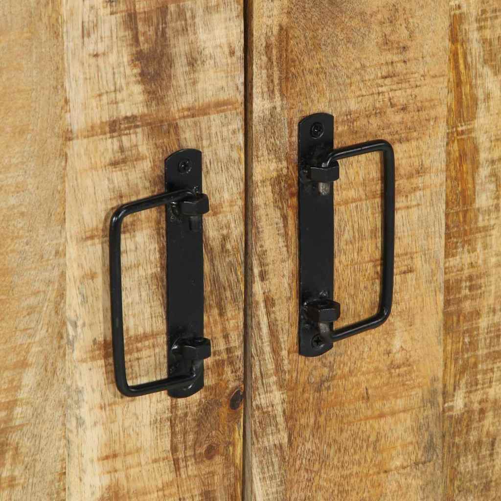 Skoskab med hylde med dør Sort 30 x 30 x 40 cm Massivt mangotræ