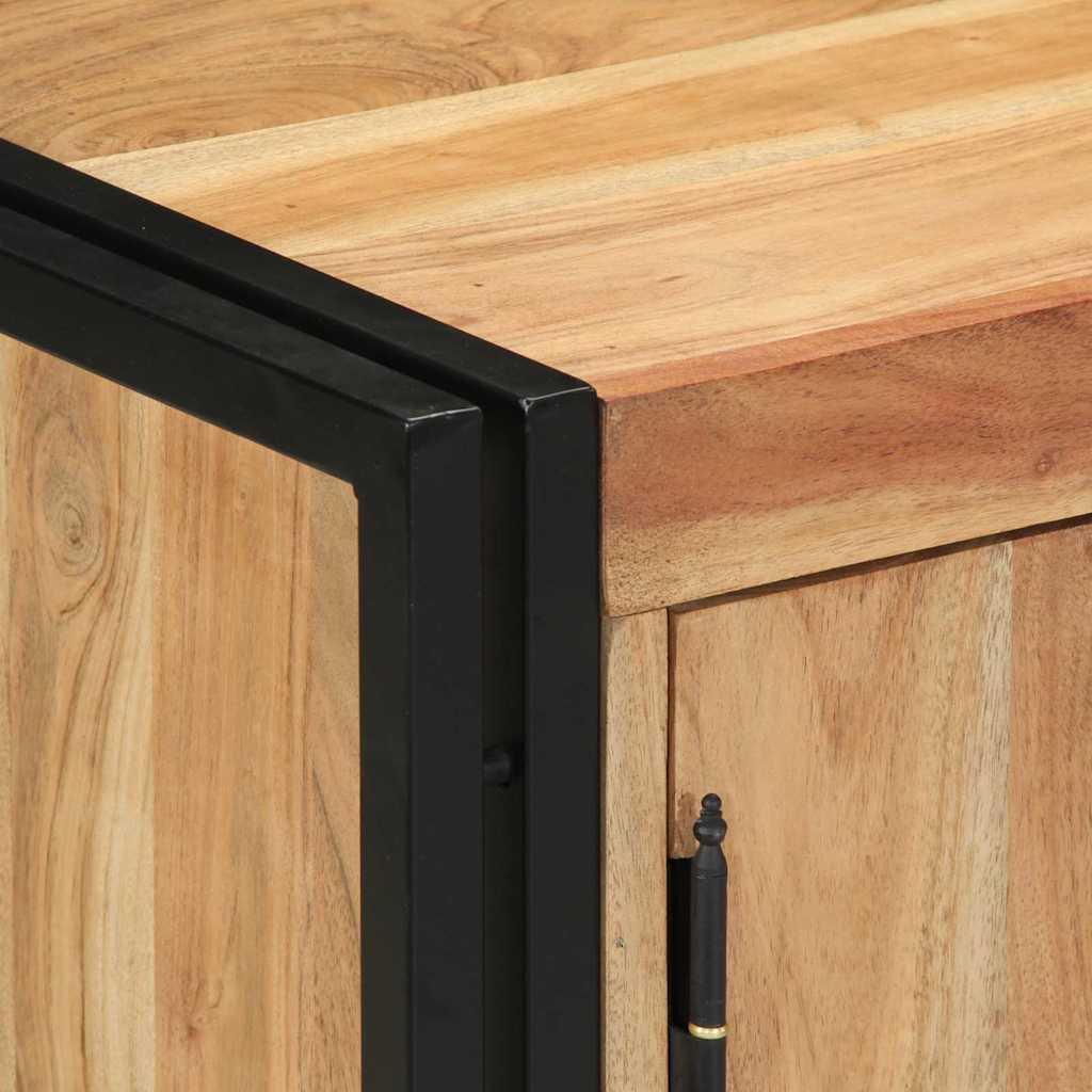 Skoskab med hylde Sort 30 x 30 x 40 cm Massivt akacietræ