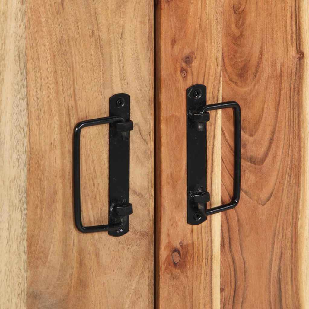 Skoskab med hylde Sort 30 x 30 x 40 cm Massivt akacietræ