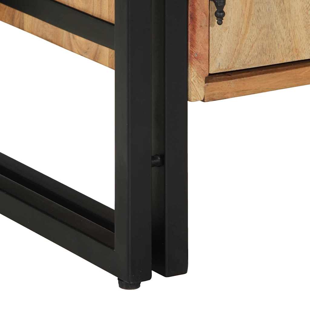 Skoskab med hylde Sort 30 x 30 x 40 cm Massivt akacietræ