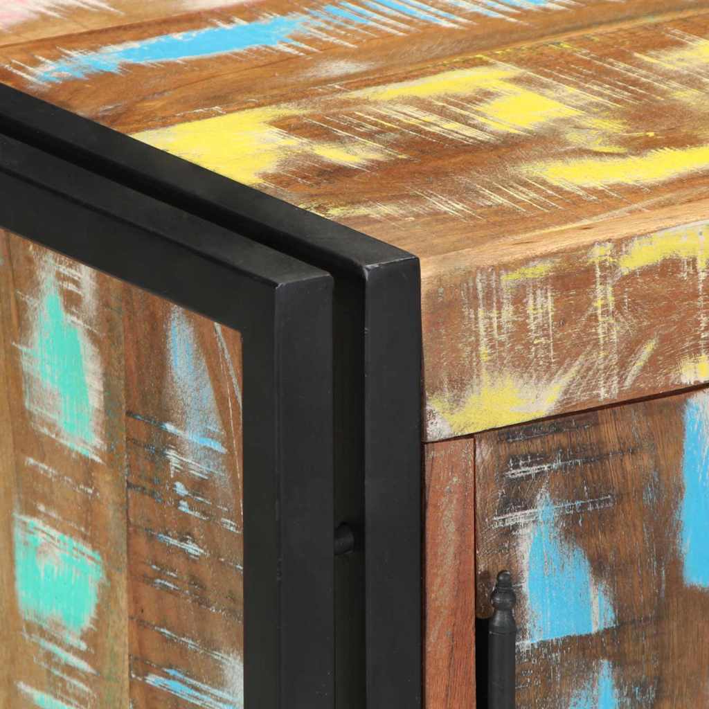 Skoskab med hylde Sort 30 x 30 x 40 cm Massivt genbrugstræ