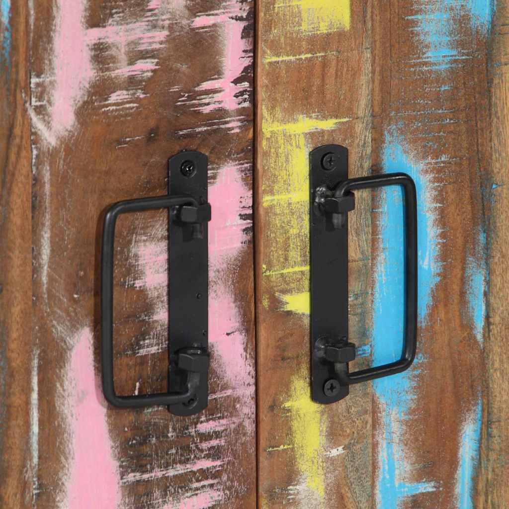 Skoskab med hylde Sort 30 x 30 x 40 cm Massivt genbrugstræ