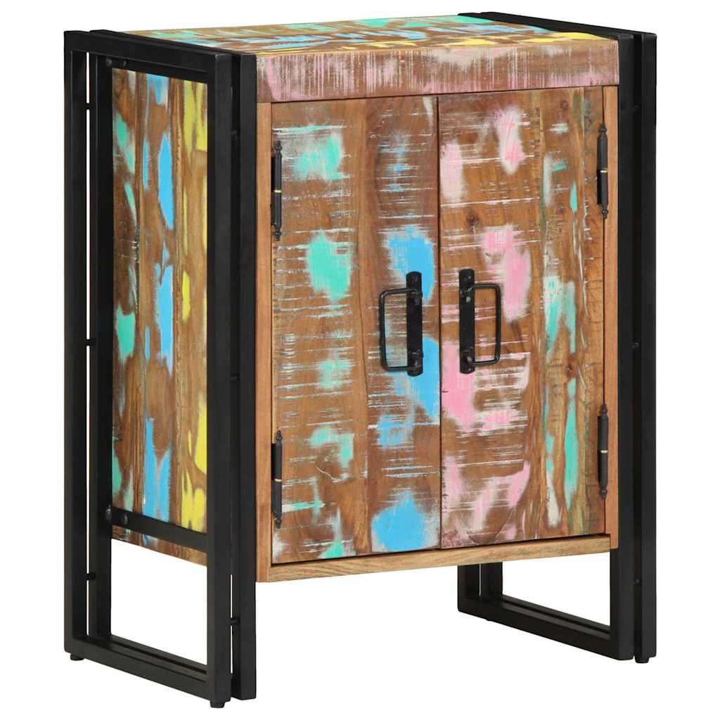 Skoskab med hylde Sort 30 x 30 x 40 cm Massivt genbrugstræ