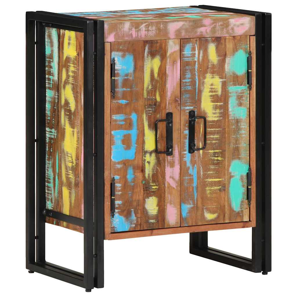 Skoskab med hylde Sort 30 x 30 x 40 cm Massivt genbrugstræ