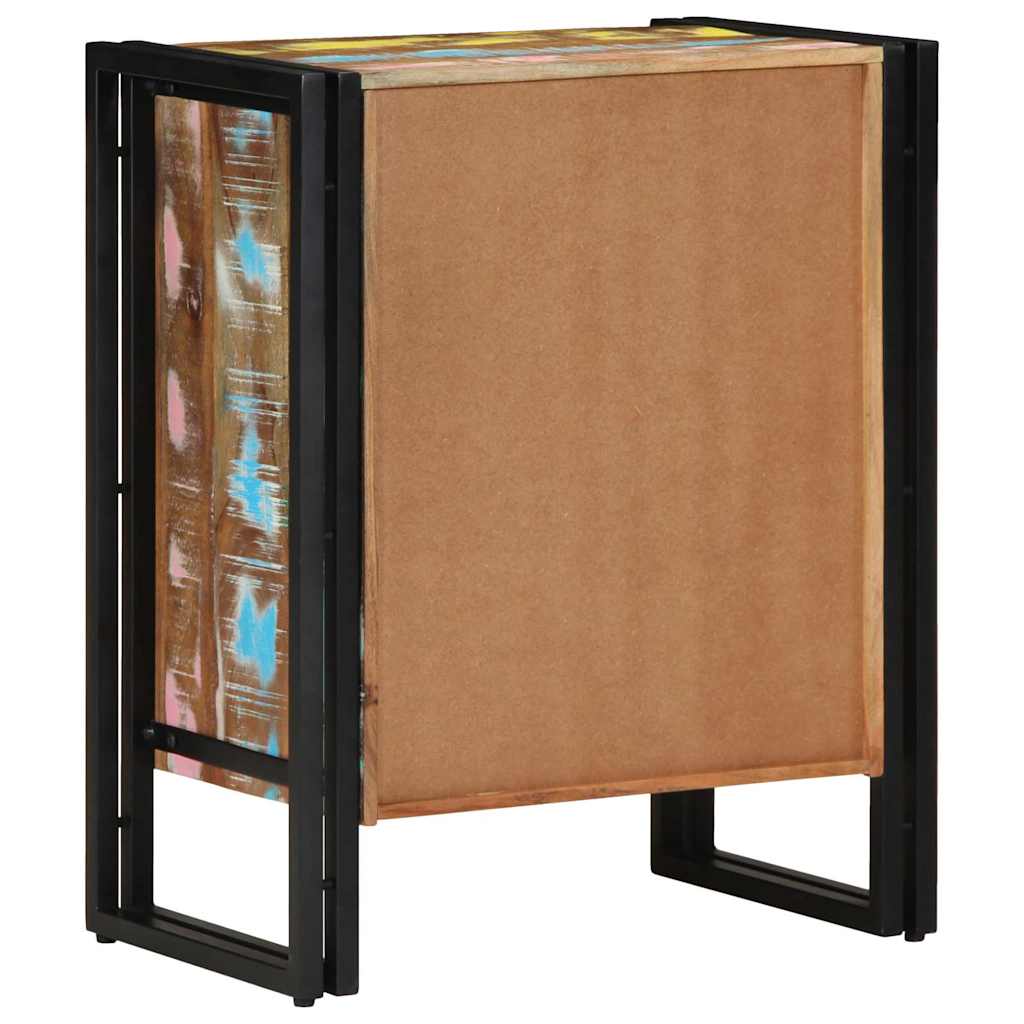 Skoskab med hylde Sort 30 x 30 x 40 cm Massivt genbrugstræ