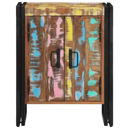 Sko skab med dør Flerfarvet 56 x 35 x 70 cm Massivt genbrugstræ