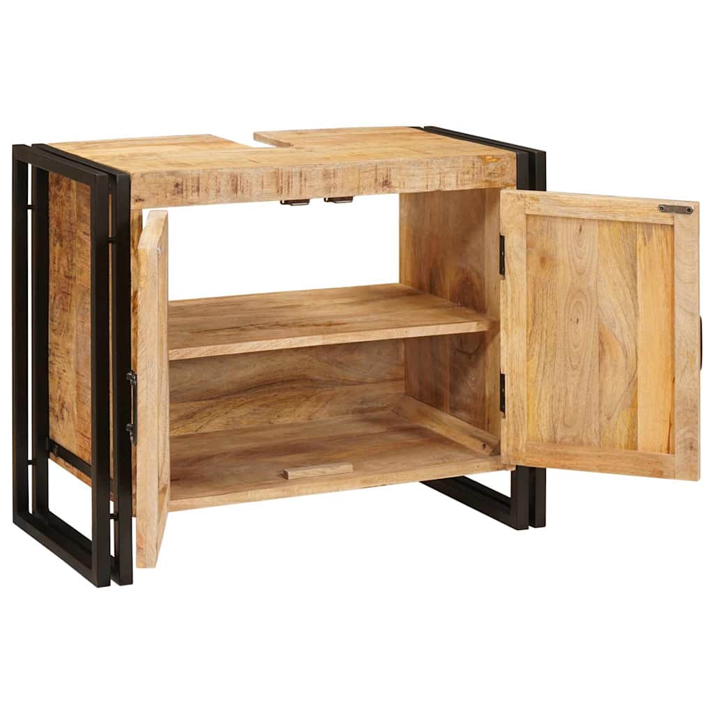 Badeværelsesvaskeskab 71 x 33 x 58 cm Massivt mangotræ og jern
