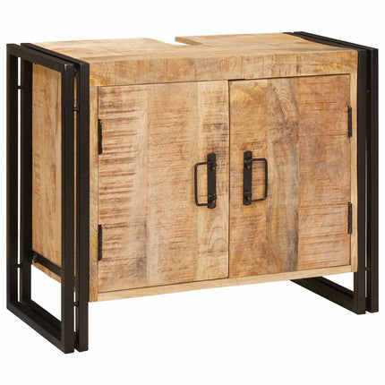 Vaskeskab med hylde Brun 71 x 33 x 58 cm Massivt mangotræ