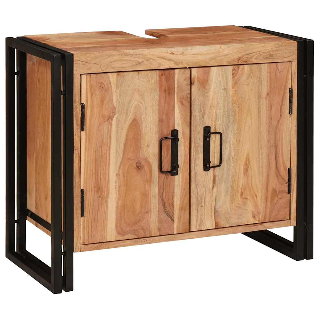 Badeværelsesvaskeskab 71 x 33 x 58 cm Massivt akacietræ og jern