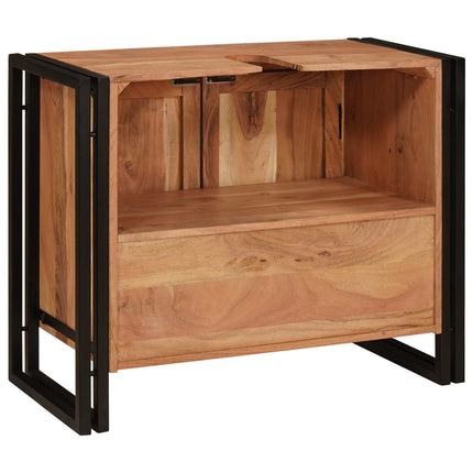 Vaskeskab med hylde Brun 71 x 33 x 58 cm Massivt Akacietræ