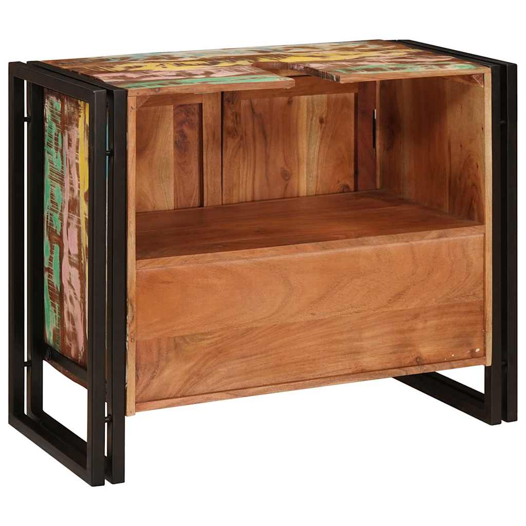 Badeværelsesvaskeskab 71 x 33 x 58 cm Solid genbrugstræ og jern