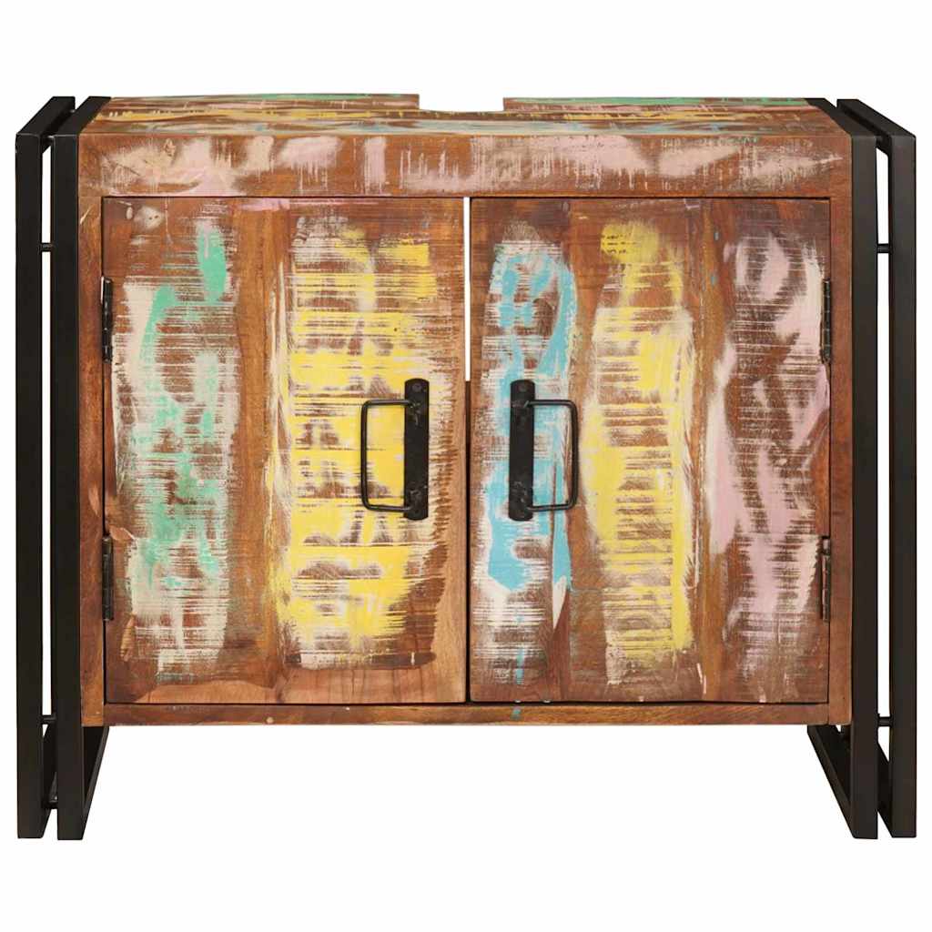 Badeværelsesvaskeskab 71 x 33 x 58 cm Solid genbrugstræ og jern