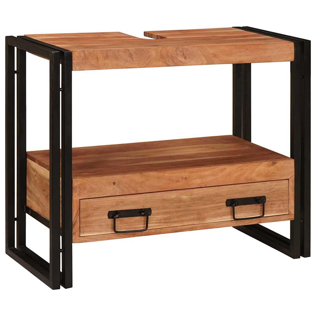 Badeværelsesvaskeskab 71 x 33 x 58 cm Massivt akacietræ og jern