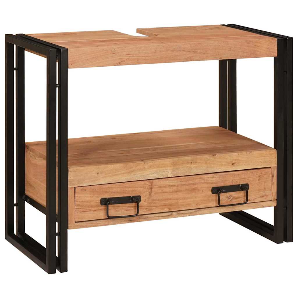 Badeværelsesvaskeskab 71 x 33 x 58 cm Massivt akacietræ og jern