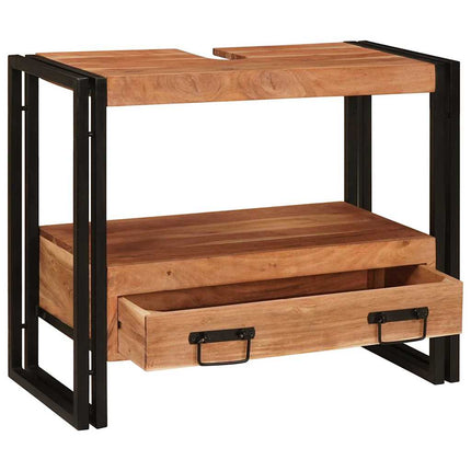Make-upbord skab Brun 71 x 33 x 58 cm Massivt Akacietræ