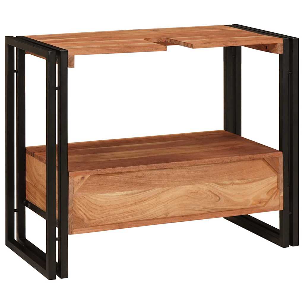 Badeværelsesvaskeskab 71 x 33 x 58 cm Massivt akacietræ og jern