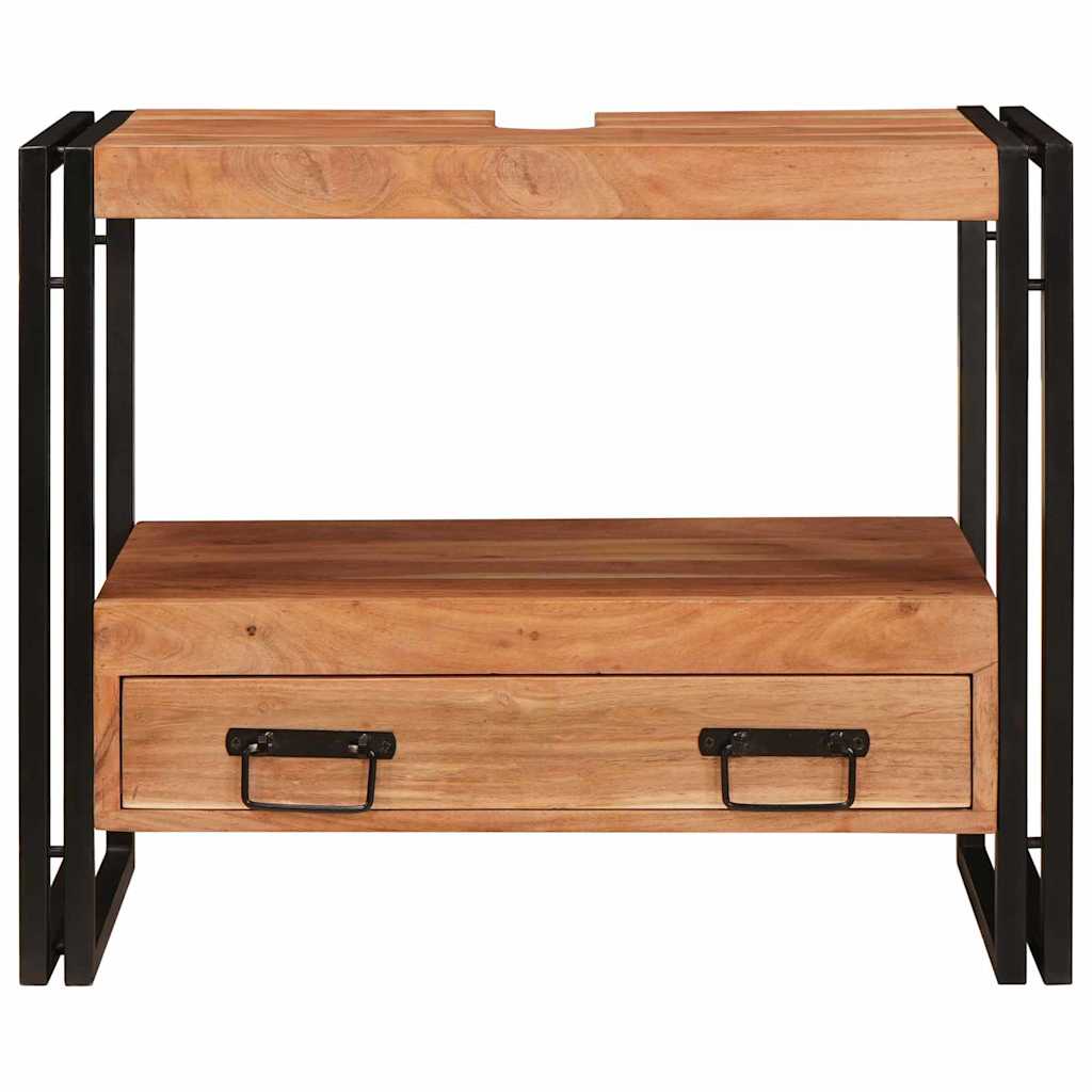 Badeværelsesvaskeskab 71 x 33 x 58 cm Massivt akacietræ og jern