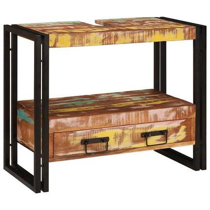 Make-upbord skab Flerfarvet 71 x 33 x 58 cm Solid genbrugs træ