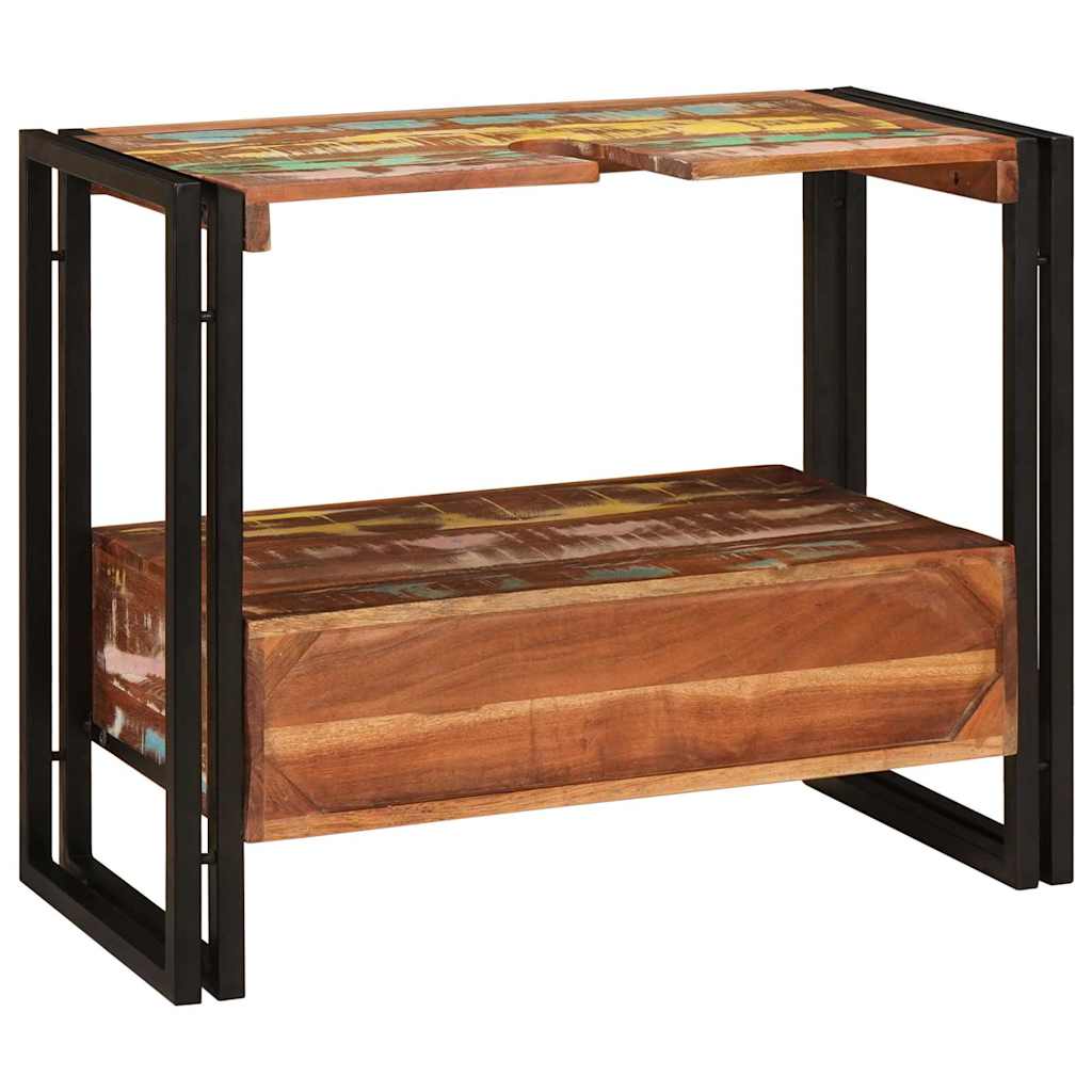 Badeværelsesvaskeskab 71 x 33 x 58 cm Solid genbrugstræ og jern