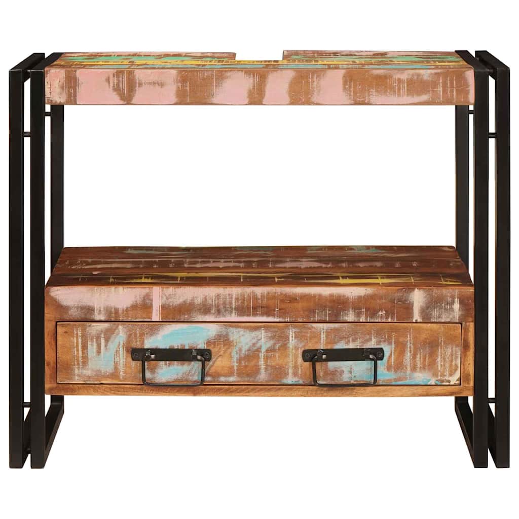 Badeværelsesvaskeskab 71 x 33 x 58 cm Solid genbrugstræ og jern