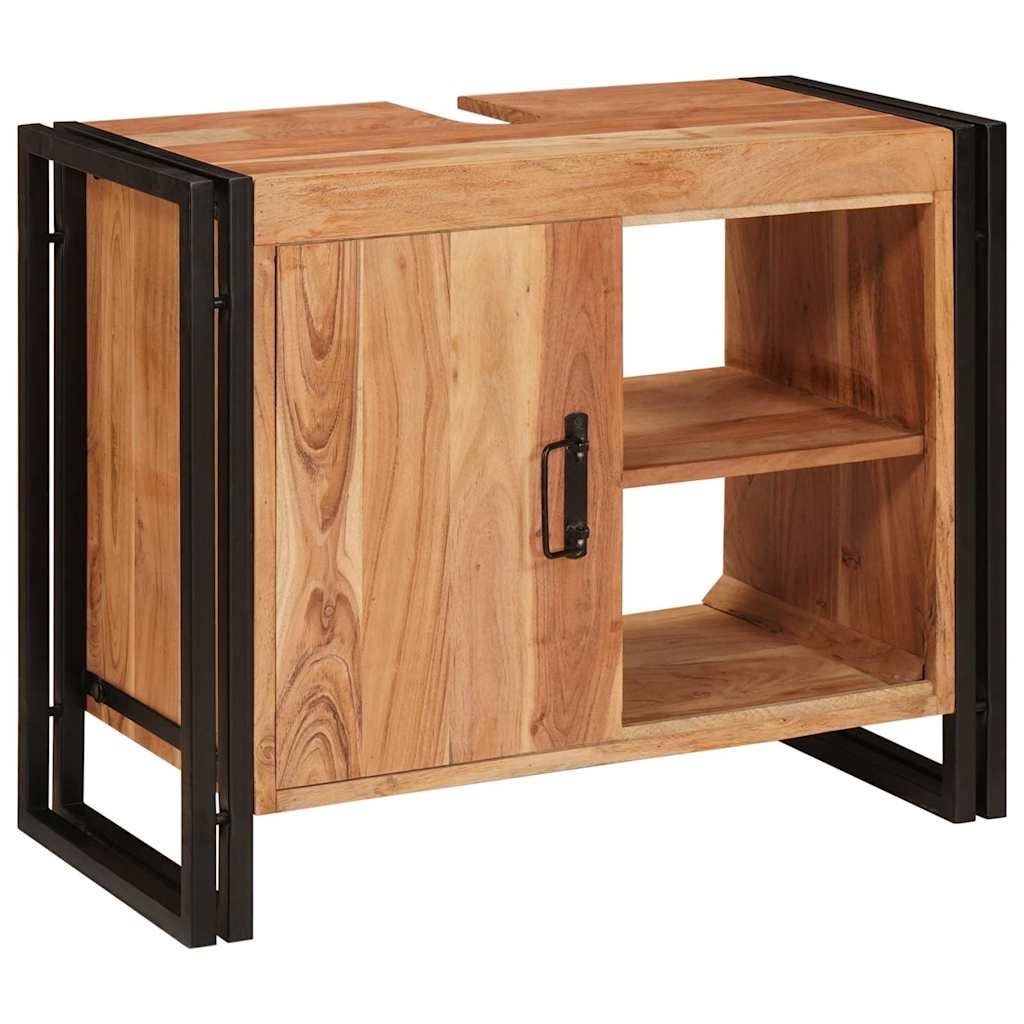 Badeværelsesvaskeskab 71 x 33 x 58 cm Massivt akacietræ og jern